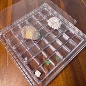 36-Grid Acrylic Magnetic Seashell Display Box, Clear Collector Case